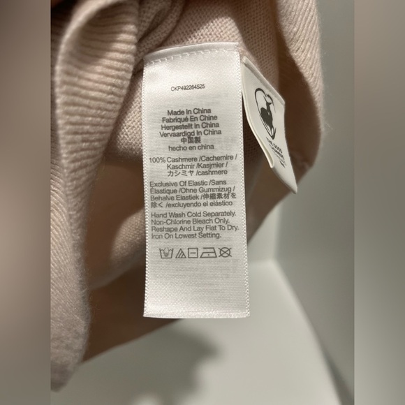 Madewell Cashmere V-Neck Puff-Sleeve Sweater Tee XS in Hthr Oat staple wardrobe - Picture 9 of 10